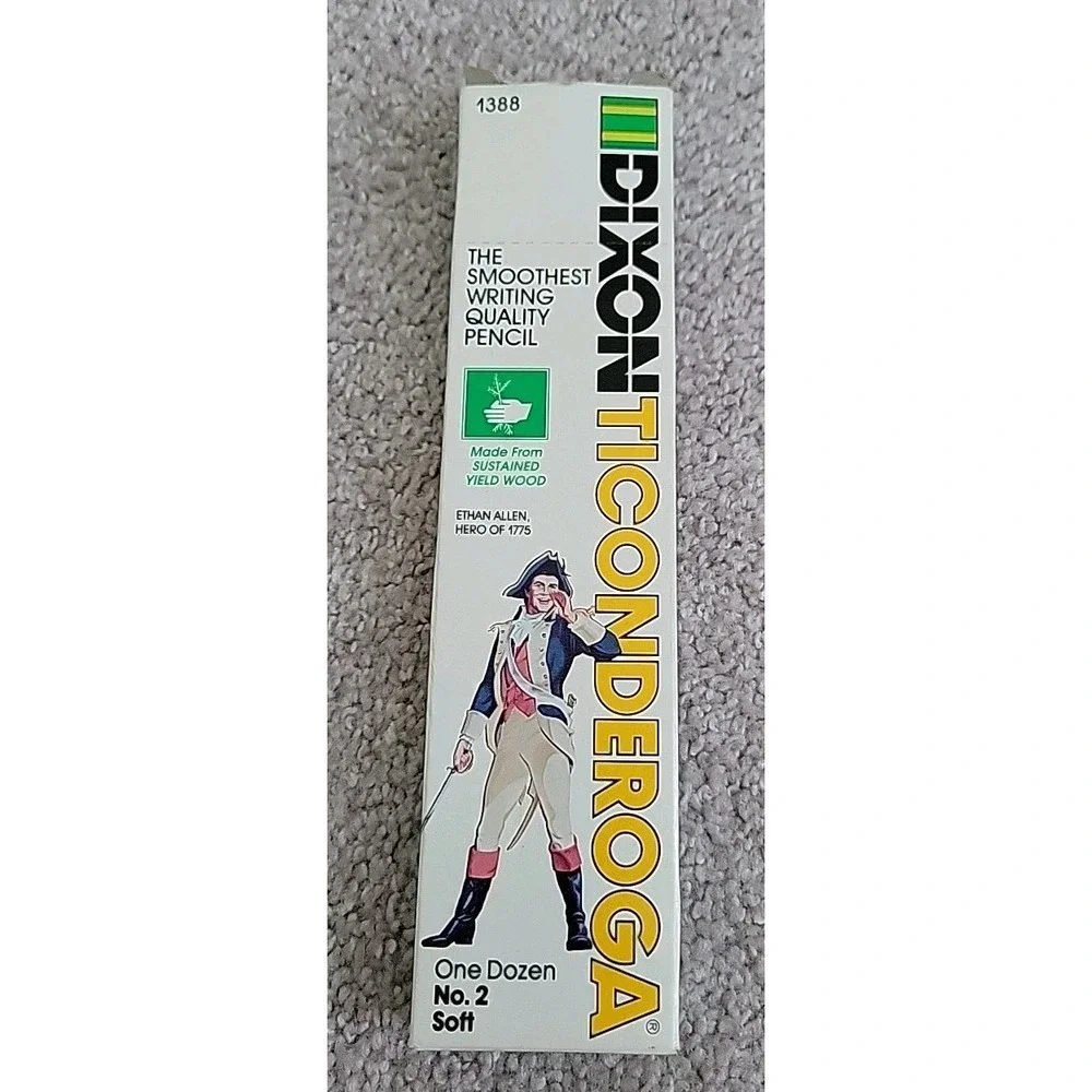 Dixon Ticonderoga Pencils 1388 #2 Soft -Vintage- Ethan Allen Cover 8 PENCILS‎